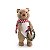 Urso Decorativo com Guirlanda Marrom Vermelho Branco 35cm - 1 Un - Imagem 1