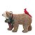 Urso  Decorativo com Pássaro  Marrom Vermelho  Verde  40cm   - 1 Un - Imagem 1