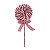 Galho Lollipop Listra Vermelho Verde Branco 41X15cm - 1 Un - Imagem 1