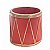 Cachepot Tambor Vermelho Dourado - 1 Un - Imagem 1