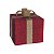 Caixa Presente Decorativo com Laço Vermelho Ouro 50cm - 1 Un - Imagem 1