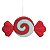 Enfeite Pendurar Candy Vermelho Branco Verde 25cm - 1 Un - Imagem 1