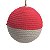 Bola Barbante Vermelho Branco 10cm - Jogo com 4 Peças - Imagem 1