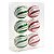 Bola Vidro Candy Branco Vermelho Verde 8cm - Jogo com 6 Peças - Imagem 1