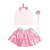 Kit Tutu Varinha e Tiara Rosa - Kit com 3 peças - Imagem 1