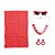 Kit Adereços Anos 60 Vermelho - Kit com 5 Peças - Imagem 1
