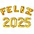 Kit Balão Metalizado Feliz 2025 Ouro 16" 32cm - Imagem 1