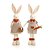 Casal Coelhos Decorativos Em Pé Com Cenoura e Cesta Bege e Laranja (Mascavo) - 2 Un - Imagem 1