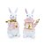 Casal Coelhos Decorativos Resina Branco e Rosa e Ouro (Petit Sweet) - 2 un - Imagem 1