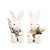 Casal Coelhos Decorativo Sentado Branco/Rosa/Verde (Belle Lapin) - 2 Un - Imagem 1