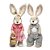 Casal Coelhos Decorativos Bege e Rosa e Azul Claro (Farmer) - 2 Un - Imagem 1
