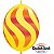 Balão Qualatex 12" - Q-Link Amarelo - Listras Onduladas Laranja E Vermelho - 50 Un - Imagem 1