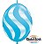 Balão Qualatex 12" - Q-Link Azul Casca De Ovo - Listras Onduladas Brancas - 50 Un - Imagem 1