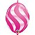 Balão Qualatex 12" - Q-Link Cereja Intenso - Listras Onduladas Brancas - 50 Un - Imagem 1