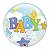 Balão Qualatex 22" - Bubble Simples - Baby Boy-Lua E Estrelas - 1 Un - Imagem 1