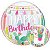 Balão Qualatex 22" - Bubble Simples - Happy Birthday-Lhama - 1 Un - Imagem 1