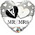 Balão Qualatex 18" - Coração - Mr. & Mrs.-Casamento - 1 Un - Imagem 1