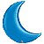 Balão Qualatex 35" - Lua Crescente - Azul Safira Metalizado Liso - 1 Un - Imagem 1