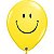 Balão Qualatex 16" - Redondo Amarelo - Carinha Sorridente - 50 Un - Imagem 1