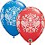 Balão Qualatex 11" - Redondo Azul Escuro E Vermelho - Bandana - 50 Un - Imagem 1