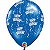 Balão Qualatex 11" - Redondo Azul Safira - Happy Birthday - 50 Un - Imagem 1