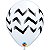 Balão Qualatex 11" - Redondo Branco - Listras Chevron - 50 Un - Imagem 1