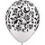Balão Qualatex 11" - Redondo Branco Perolado - Estampa De Damask - 50 Un - Imagem 1