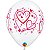 Balão Qualatex 11" - Transparente - Modelo Corações-Vermelho E Rosa - 50 Un - Imagem 1