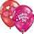 Balão Qualatex 11" - Redondo Magenta E Rubi - Valentine'S-Coracão Rosas - 50 Un - Imagem 1