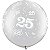 Balão Qualatex 30" - Redondo Prata - 25 - 2 Un - Imagem 1