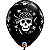 Balão Qualatex 11" - Redondo Preto Onix - Caveira De Pirata E Ossos - 50 Un - Imagem 1
