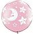 Balão Qualatex 30" - Redondo Rosa Perolado - Lua E Estrelas Bebês A-R - 2 Un - Imagem 1