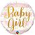 Balão Qualatex 09" - Redondo Solto - Baby Girl-Listrado Rosa - 1 Un - Imagem 1