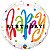 Balão Qualatex 09" - Redondo Solto - Happy Birthday-Pontos - 1 Un - Imagem 1