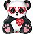 Balão Qualatex 32" - Shape - Amor-Urso Panda - 1 Un - Imagem 1