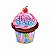 Balão Qualatex 14" - Shape Solto - Birthday-Cupcake Com Cobertura - 1 Un - Imagem 1