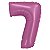 Balão Cromado com Canudo 16" Rosa Número 7 - Silver Plastic - 1 Un - Imagem 1