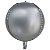 Balão Cromado Redondo 4D Prateado 20" - Silver Plastic - 1 Unidade - Imagem 1
