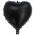 Balão Cromado Coração com Canudo Preto 18" - Silver Plastic - 1 Un - Imagem 1