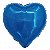Balão Holográfico Coração com Canudo Azul 18" - Silver Plastic - 1 Un - Imagem 1