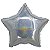 Balão Holográfico Estrela com Canudo Prateado 18" - Silver Plastic - 1 Unidade - Imagem 1