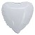 Balão Metalizado Coração com Canudo Branco 18" - Silver Plastic - 1 Unidade - Imagem 1