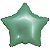 Balão Cromado Estrela com Canudo Verde Menta 18" - Silver Plastic - 1 Unidade - Imagem 1