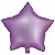 Balão Cromado Estrela com Canudo Lilás 18" - Silver Plastic - 1 Unidade - Imagem 1