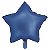 Balão Cromado Estrela com Canudo Azul 18" - Silver Plastic - 1 Unidade - Imagem 1