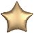 Balão Cromado Estrela Com Canudo Dourado 18" - Silver Plastic - 1 Unidade - Imagem 1