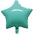 Balão Macaron Estrela Com Canudo Azul Tiffany 18" - Silver Plastic - 1 Unidade - Imagem 1
