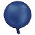 Balão Cromado Redondo com Canudo Azul 18" - Silver Plastic - 1 Unidade - Imagem 1
