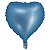 Balão Cromado Coração com Canudo Azul Bebê 18" - Silver Plastic - 1 Un - Imagem 1