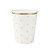 Copo de Papel 270ml Coração Rosa Borda Dourada - 8 Un - Imagem 1
